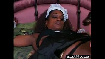 Dark Chocolate Housemaid Helps Her Boss To Cum