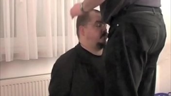 Blowjob And Cum Facial, Fully Clothed And Handcuffed