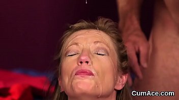 Sexy Centerfold Gets Jizz Load On Her Face Swallowing All The Charge
