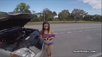 Front Seat Fun With Broke Big Tit