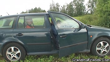 They Pick Up Grandma And Fuck Outside