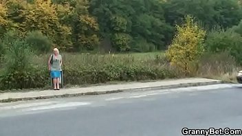 Stranger Bangs Her Old Hairy Hole