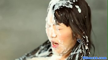 Asian Beauty Drenched In Loads Of Hot Jizz