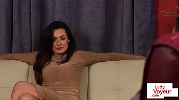 English Voyeur Teasing Subject From Couch