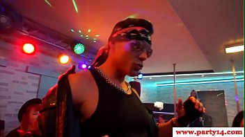 Party Babe Strokes Strippers Hard Cock