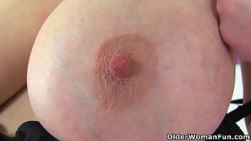 British, Blonde And Busty Milf Fiona Rips Her Tights