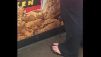 White Lady Mature Candid Toes