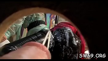 Beauty' Breasts Overspread In Slime