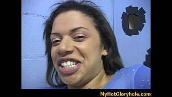 Black Girl Sucking Their First White Cock In Gloryhole