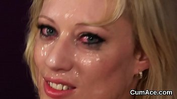 Horny Idol Gets Sperm Load On Her Face Gulping All The Jizz
