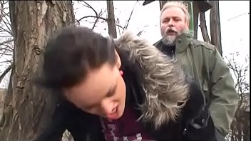 The Old Man And The Girl On The Snow