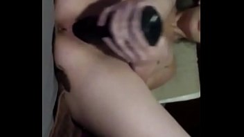 Horny Slut Wife Fucks Her Tight Pussy With Huge Dildo Through Facetime