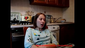 Teenie Fingers To Orgasm In Kitchen