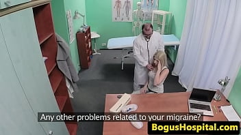 Cockriding Patient Jizzed On Pussy By Doctor