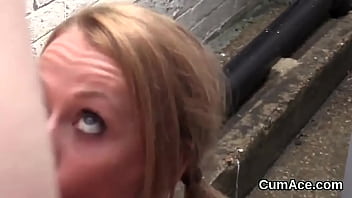 Flirty Hottie Gets Cumshot On Her Face Swallowing All The Jizm