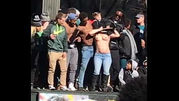 White Girl Shaking Titties At Philadelphia Eagles Super Bowl Celebration Parade