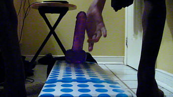 Riding My New Big Purple Dildo