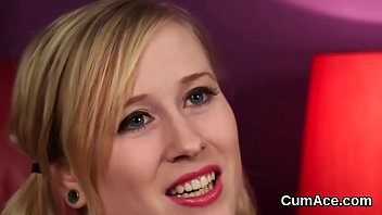 Foxy Babe Gets Cumshot On Her Face Swallowing All The Semen