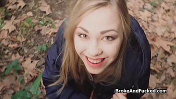 Beautiful Bookworm Blows Thick Dick Outdoors