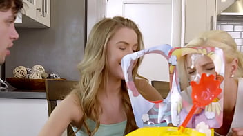 Cum Covered Step Sister - teen, hardcore, threesome, teens, ffm - Video 4186295