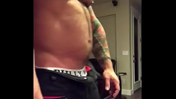 Big Muscled Tattoo_d Muscle Shows Of His Huge Muscled Ass Jockstrap
