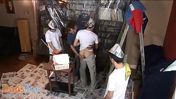 Cute Boys And A Daddy Make A Heated Painting Orgy - blowjob, group, gay, orgy, twinks, daddy - Video 4103934