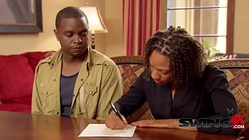 Handsome Ebony Stallion Eating Swinger Pussy