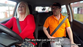 Mature With Huge Naturals Bangs In Car