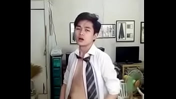 Cute Chinese Twink Strips Down And Cums