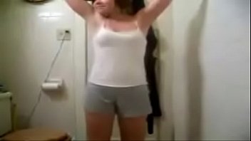 Teen Striptease In The Bathroom