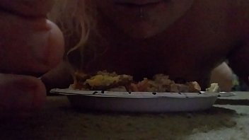 Fat Sissy Pig Eating A Fucked And Pissed On Hamburger.