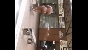 South African Woman Baths In Public