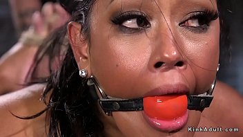 Hogtied Gagged Brunette Drooling