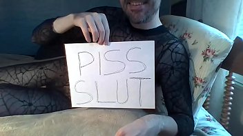 May142014 Cross Dressed Piss Slut In Body Stocking
