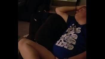 Wife Touching Herself On Couch Her In The Background