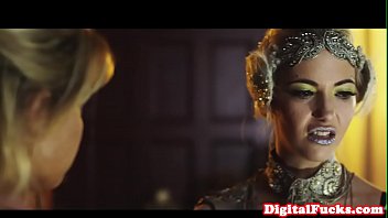 Bigtitted Goth Babe Gagging And Jerking Dick