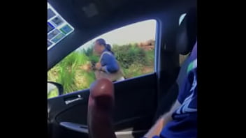 3x1 Flashing - Car flashing 3 girls - Hard cock - Voyeur