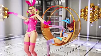 Bunnies Riot Sexy Girl' Dance In Front Horny Futa