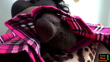 Ebony Tgirl Toyed After Pounding Pussy