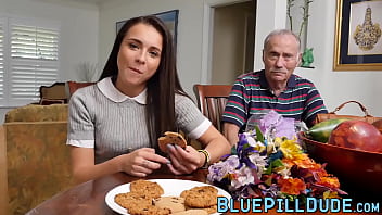 Cute And Horny Teen Slut Rides An Old Dick Like A Pro