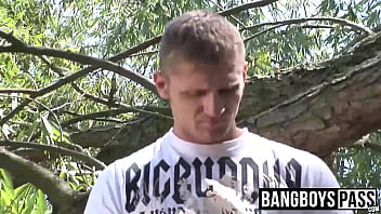 Best Buds Take A Break From Walking And Bang Outdoors