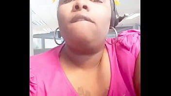 At Work Showing Her Long Tongue