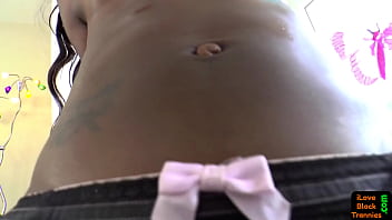 Black Trans Babe Tugs Lovers Cock During Anal