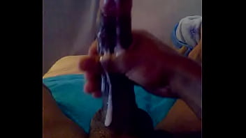 Vista Jerking Off His Big Black Pole Till Cum Spread Out