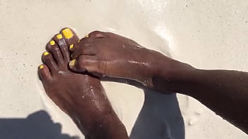 Caribbean Ebony Feet At The Beach