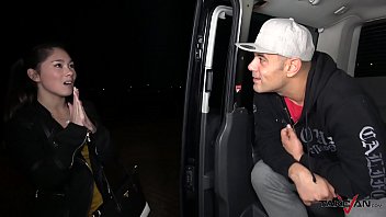 Tight Asian Pussy Stretched And Jizzed In The Pick Up Van
