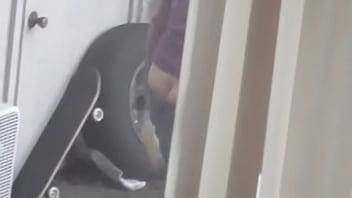 Spying On Milf Bending Over With Cute Ass Showing, She' Got Big Tits Too