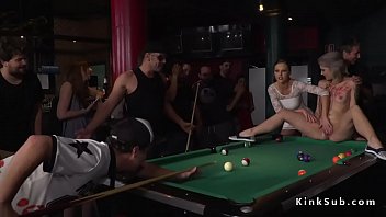 Hot Blonde Humiliated In Public Pool Bar
