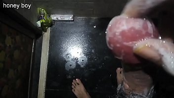 Honey Boy Washing His Dick With Shampoo.