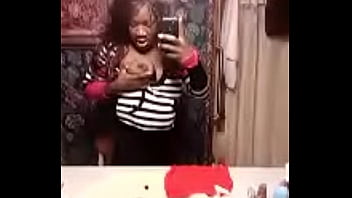 Ebony Milf Sucking Her Own Tits